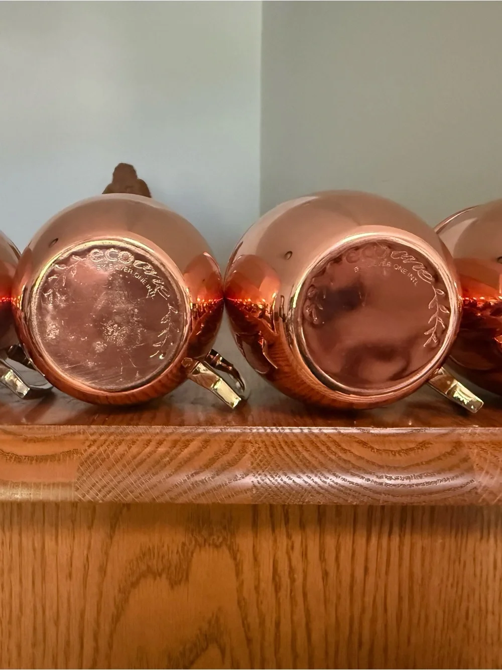 Copper-Finish Moscow Mule Mug Set of 4 with Stainless Handles